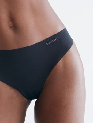 Calvin Klein Thong 3pk Women's Tanga (Pack of 3), Black/White/Honey Almond  : : Fashion