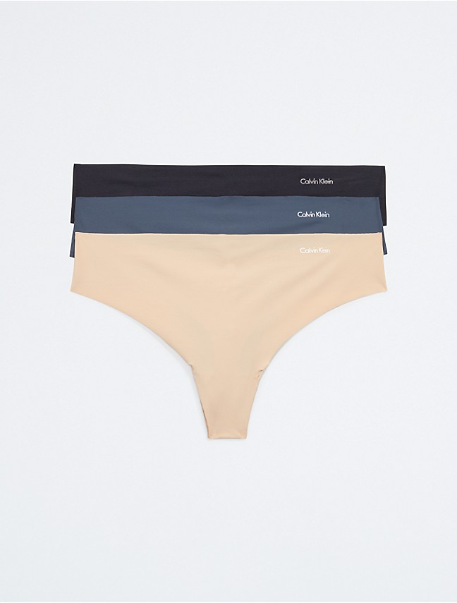 Calvin Klein SPEAKEASY/CARAMEL/BLACK Invisibles Hipster Panty, US XLarge