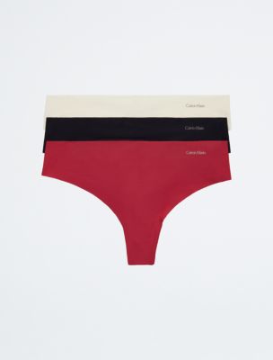 Invisibles 3-Pack Thong, Red/Vanilla/Black