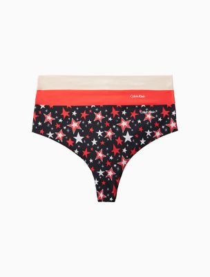 Invisibles 3-Pack Thong, Red/Black Stars/Neutral