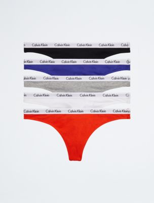 Carousel Logo Cotton 5 Pack Thong Calvin Klein