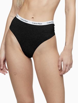 Carousel Logo Cotton High Waist Thong Calvin Klein USA