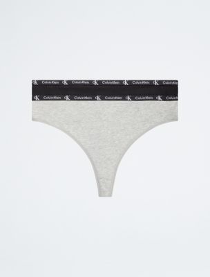 Calvin Klein Underwear 1996 Cotton Modern Thong 2-Pack (Black/Grey Heather)  Women's Underwear - ShopStyle