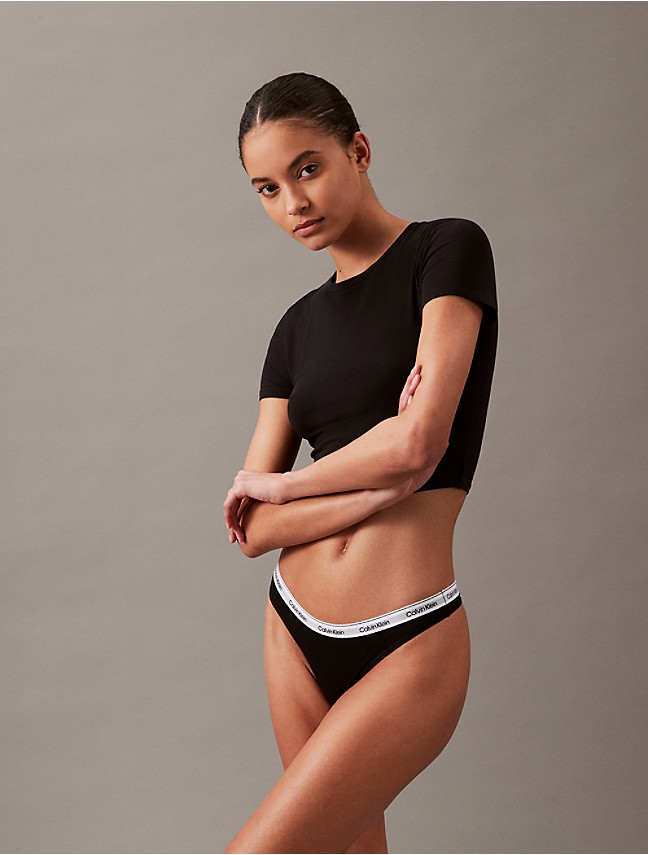 Calvin Klein Ultimate Cotton Thong, Black, XS