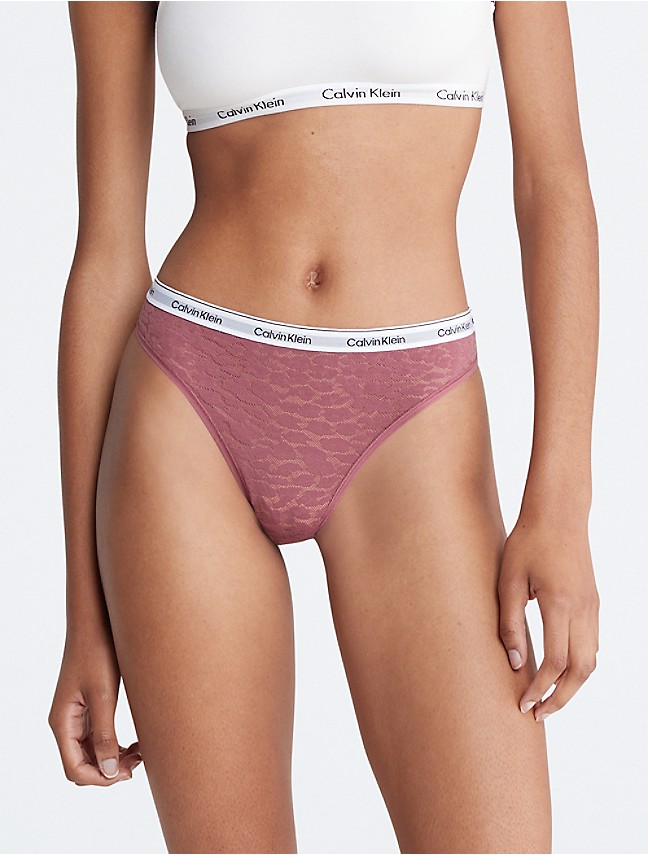 Calvin Klein Cheeky String Side Tie Bikini Bottoms Pink Large