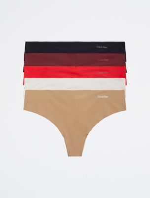 Calvin Klein Underwear Invisibles 5-Pack Thong (Cherry Tomato