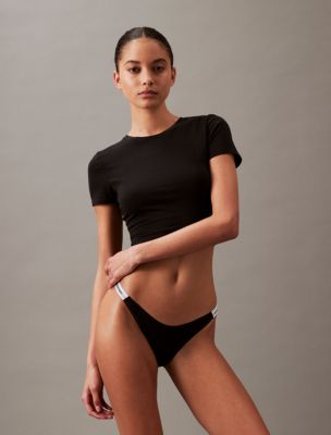 Calvin Klein Jeans MODERN THONG Black - Fast delivery  Spartoo Europe ! - Underwear  G-strings / Thongs Women 20,00 €