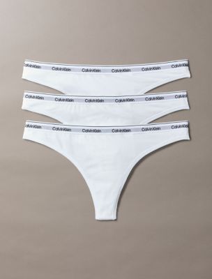 Modern Logo 3-Pack Low Rise Thong, White