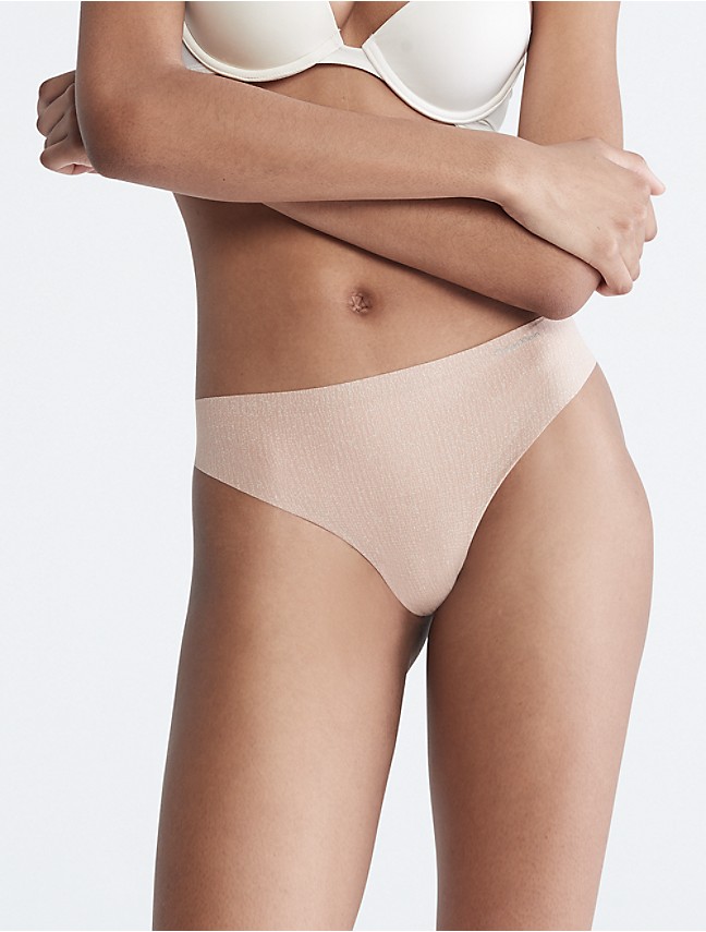 Calvin Klein Invisibles Thong 3 Pack In Beige Multi