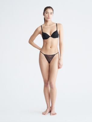 Calvin Klein Beige Lace Trim Thong Women's Size Small New - beyond exchange