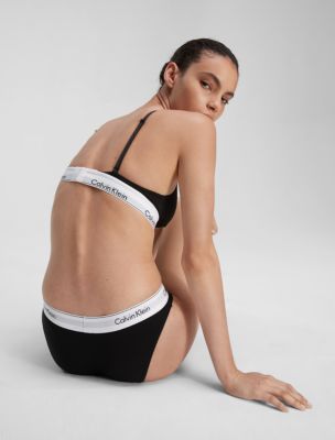 Calvin Klein Women's XS-XL Modern Cotton Bralette and Bikini Set, Grey  Heather, X-Small