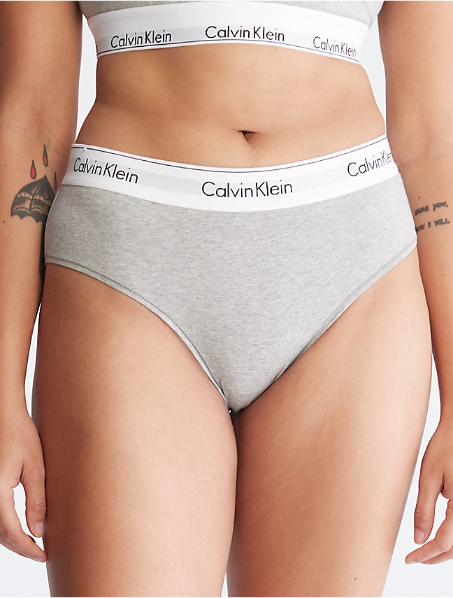 Calvin Klein Modern Cotton Plus Unlined Bralette - Grey Heather - Curvy Bras