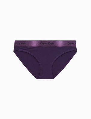 Calvin Klein Plus Size Modern Cotton Metallic logo hipster brief in purple