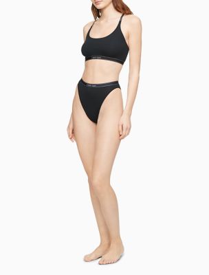 Calvin Klein Women's Pure Ribbed High Waist Bikini QF6445 NEW with