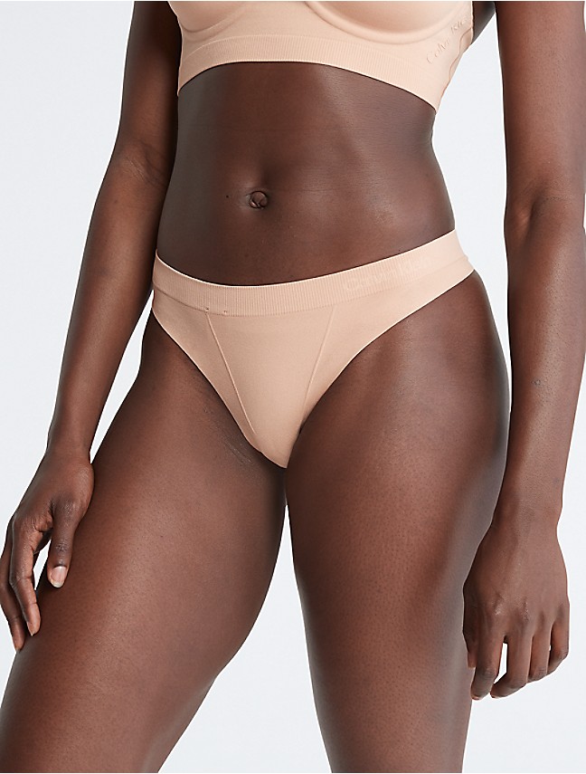 Calvin Klein Pure Soft Rib V Front String Thong in White