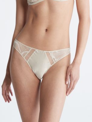 Kellie Lace & Mesh Thong With Front Ring Detail - WE ARE WE WEAR