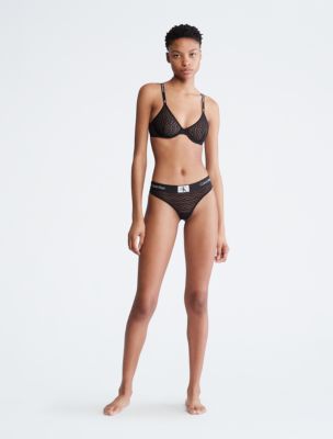 Calvin Klein 1996 Logo Lace Bikini in Black