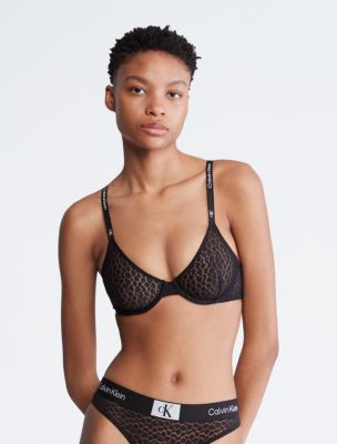 1996 Logo Lace Unlined Bralette by Calvin Klein Online, THE ICONIC