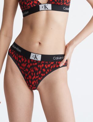 Calvin Klein 1996 Cotton Stretch Modern Thong, Hazard Leopard