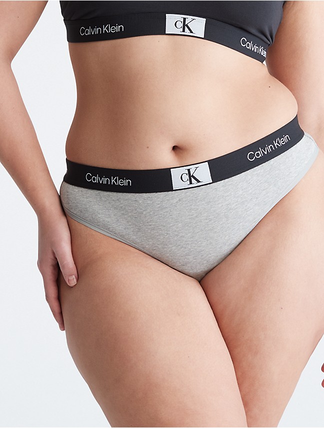 Calvin Klein Plus Size Carousel thong 3 pack in black, terracotta and lilac