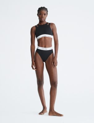 Modern Cotton Deconstructed Unlined Bralette + High Leg Tanga