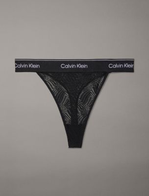 Calvin Klein Women's Modern Lace String Thong - Black - XS