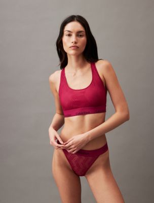 Buy Calvin Klein Bralette & Thong Set Rustic Red - Scandinavian