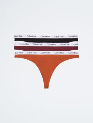 Calvin Klein Underwear Women's Carousel 3 Pack Thong, Multi, Large