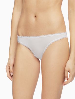 Calvin Klein Women's Invisibles Thong Panty, White, Small 