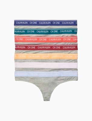 CK One 7-Pack Thong, Grey Heather Multi