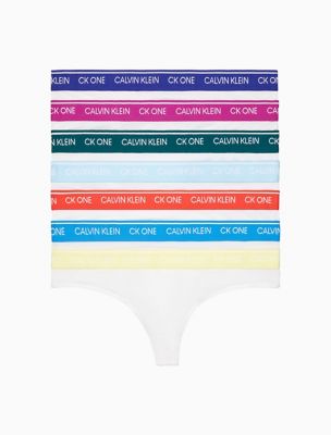 CK One 7-Pack Thong, White/multi