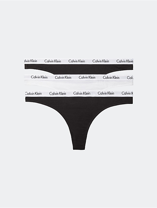 Calvin Klein Women`s Pride Logo Stretch Cotton Thongs 5 Pack
