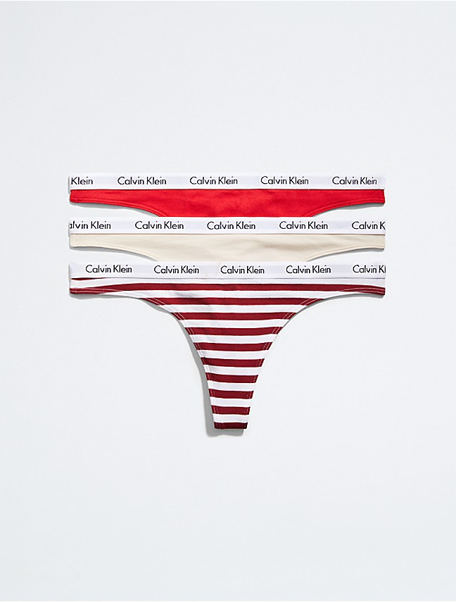 Calvin Klein Women's Carousel Logo Cotton High Waist Thong QD3953 NEW with  TAGS