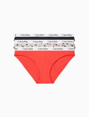 Carousel Logo Cotton 3-Pack Bikini, Sand Heather