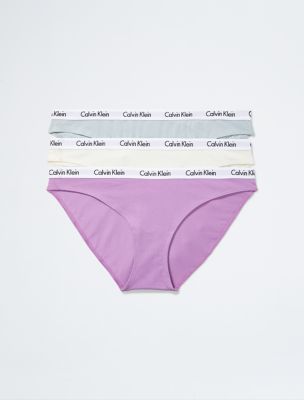 Carousel Logo Cotton 3-Pack Bikini, Orchid/White/Blue