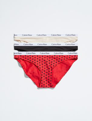 Carousel Logo Cotton 3-Pack Bikini, Red Star Multi