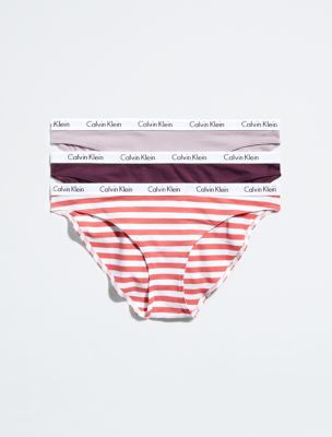 Carousel Logo Cotton 3-Pack Bikini, Nirvana/ Rainer Stripe