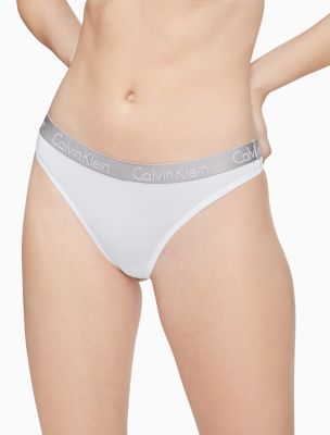 Calvin Klein Women's Micro with Lace Band Thong Panty, Mellow