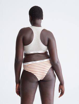Calvin Klein Women's Form Plus Size Thong 3X/Connected 