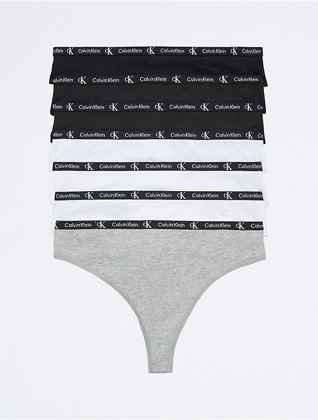 Calvin Klein Underwear Women's Carousel, Multipack 3 Pack Thong,  Black/Black/Black, X-Small