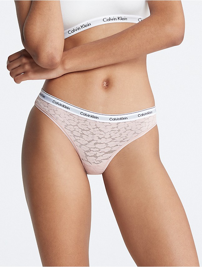 Black Calvin Klein Underwear Modern Lace Thong