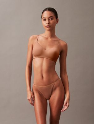 Calvin Klein Lace Trim Stretch Modal Bikini In Orchid Blush