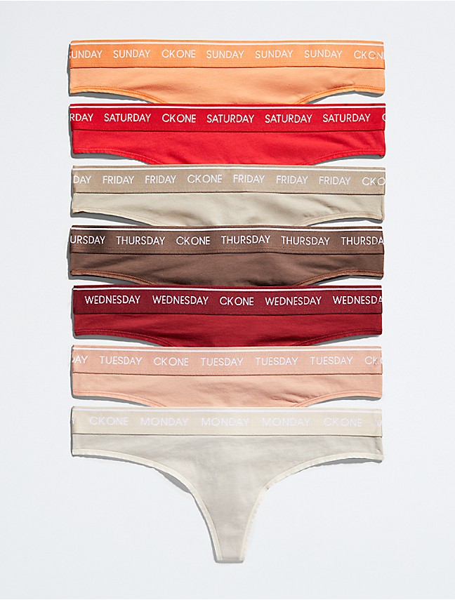 Femme Vêtements Articles de lingerie Culottes et sous vêtements CK ONE Thong 7 Pack Melange Gray/ Multicolor Calvin Klein 
