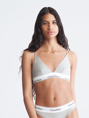 Calvin Klein Unlined Triangle Grey Bralette