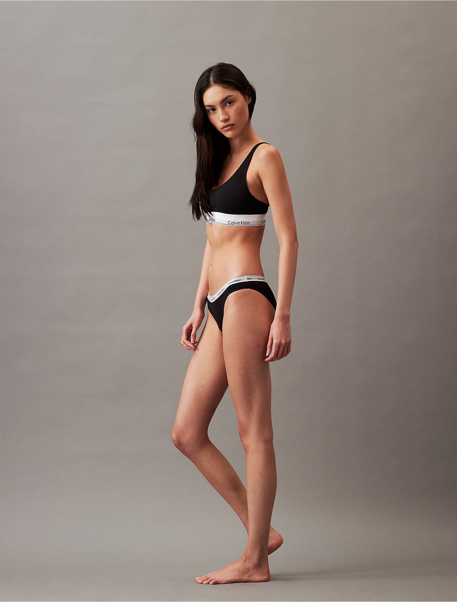 Modern Cotton Black Unlined Bralette + Bikini | Calvin Klein