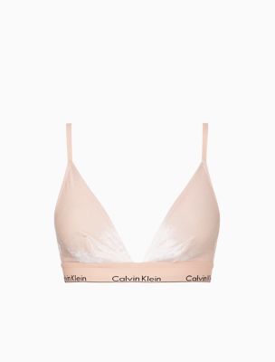 calvin klein pink velvet triangle bra