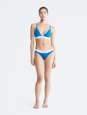 Buy Calvin Klein Blue Modern Cotton Lined Triangle Bralette from