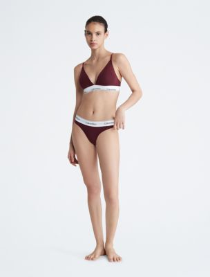 Modern Cotton Lightly Lined Triangle Bralette + Bikini