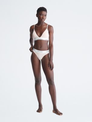 Calvin Klein Women's Modern Cotton Lightly Lined Triangle Wireless Bra,  Nymphs Thigh,2X - US