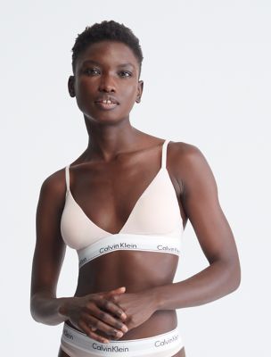 Modern Cotton Lightly Lined Triangle Bralette + Thong